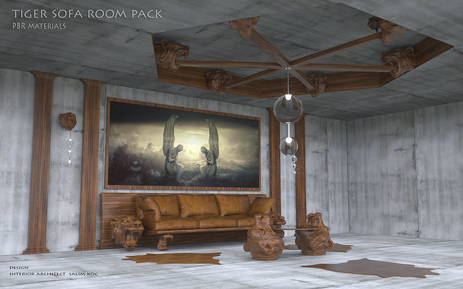  Sofa room   tiger pack 3d model 3D model