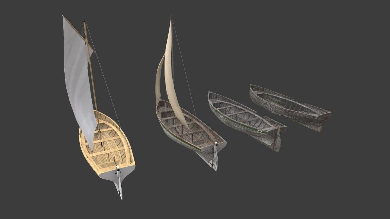 Wooden boats Yal-6 3D Model Collection_9