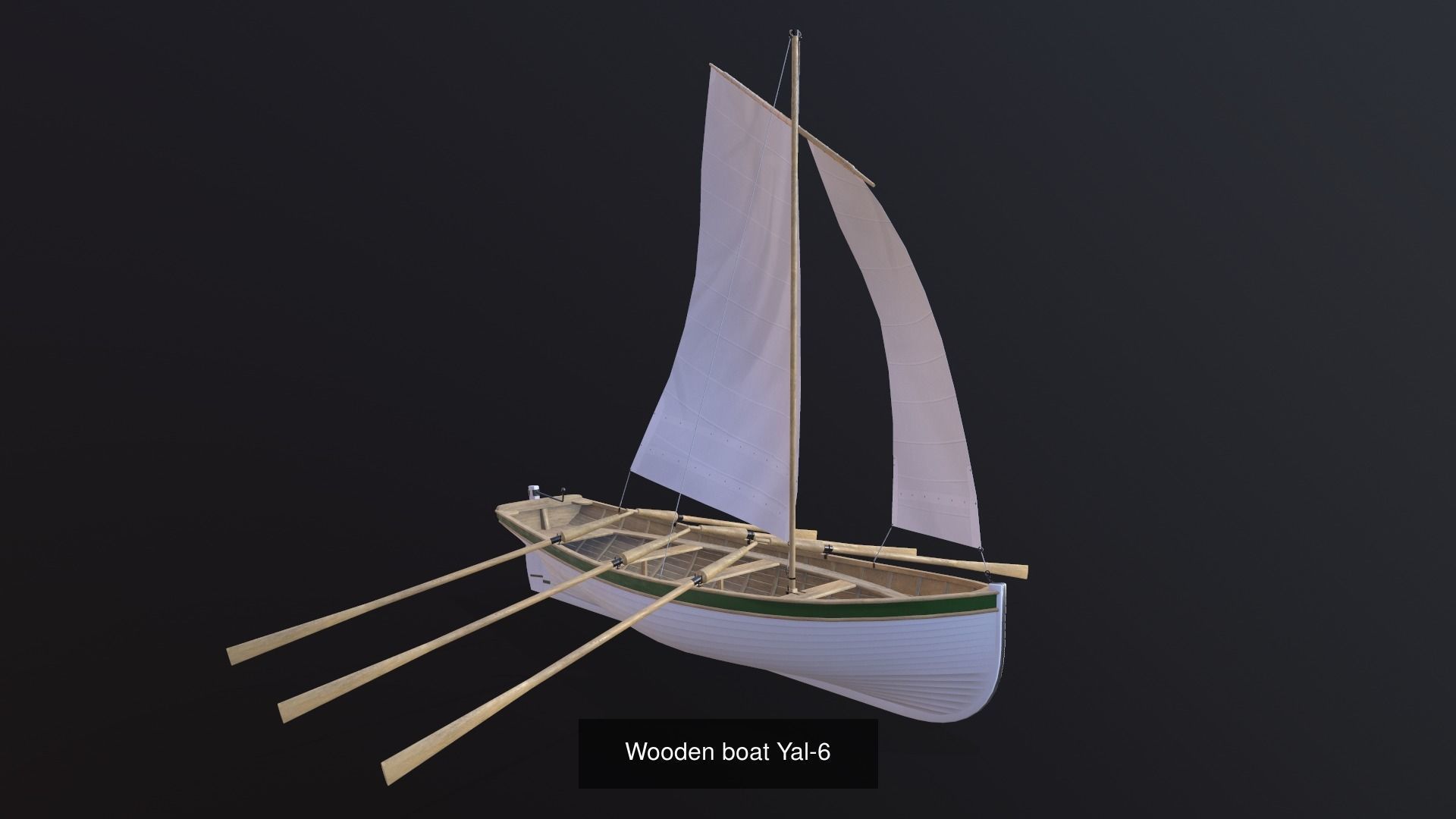 Wooden boats Yal-6 3D Model Collection_11