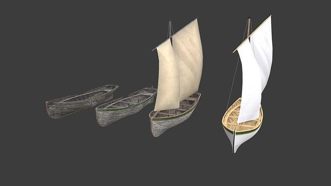 Wooden boats Yal-6 3D Model Collection