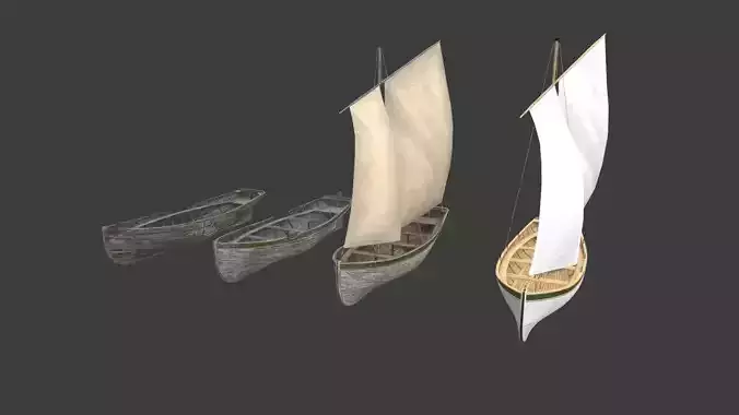 Wooden boats Yal-6 3D Model Collection