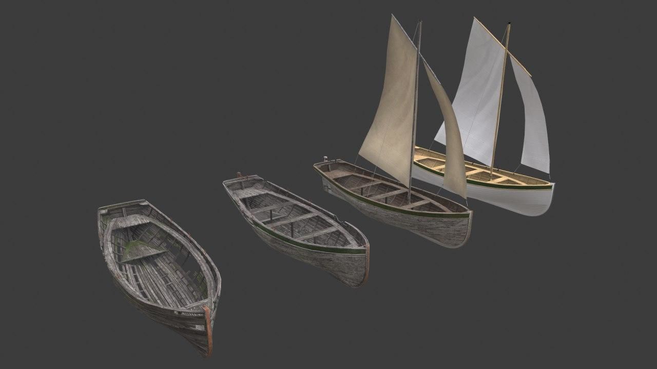 Wooden boats Yal-6 3D Model Collection_6
