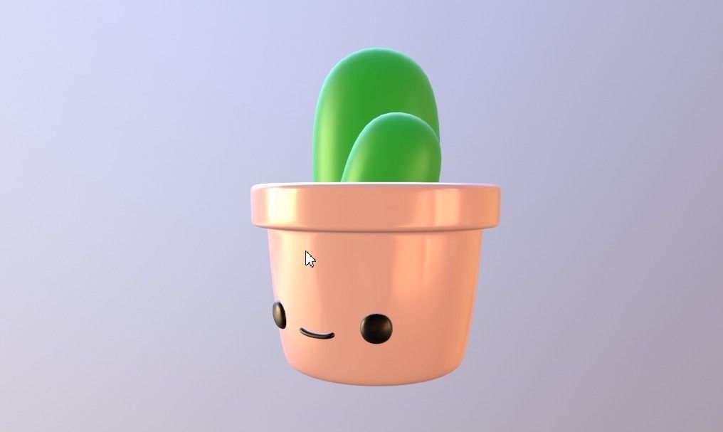 Cute Desk Cactus 3D print model_2