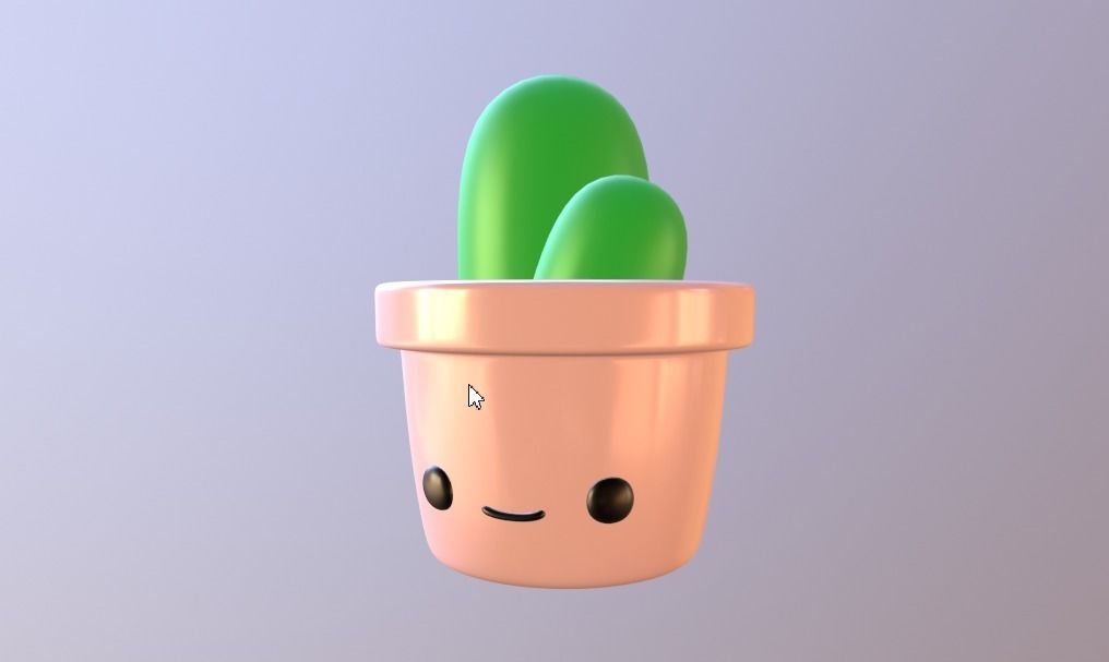 Cute Desk Cactus 3D print model_1
