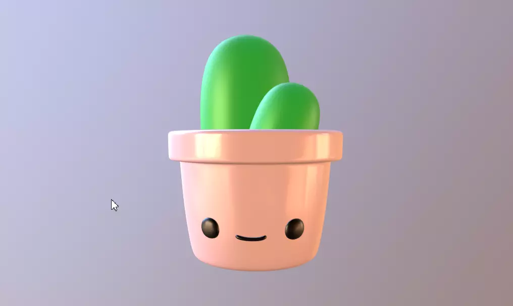 Cute Desk Cactus 3D print model_0