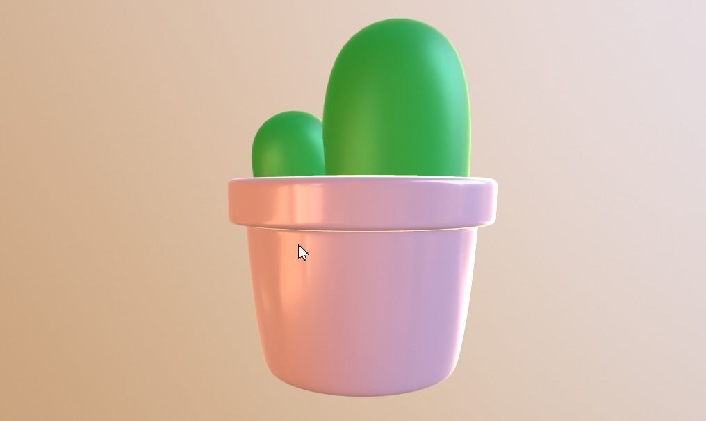 Cute Desk Cactus 3D print model_9