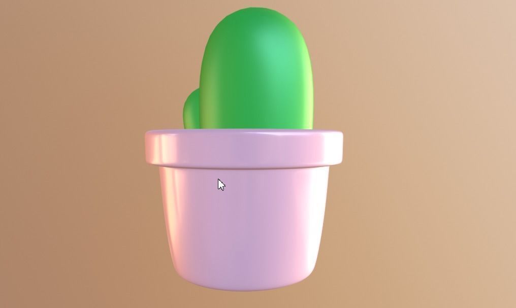 Cute Desk Cactus 3D print model_12