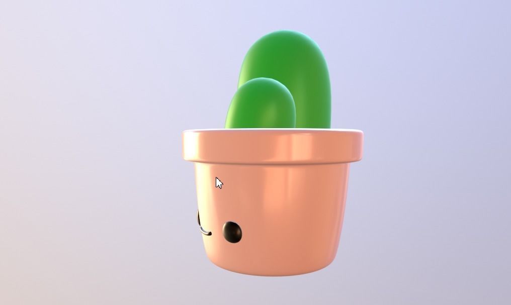 Cute Desk Cactus 3D print model_4