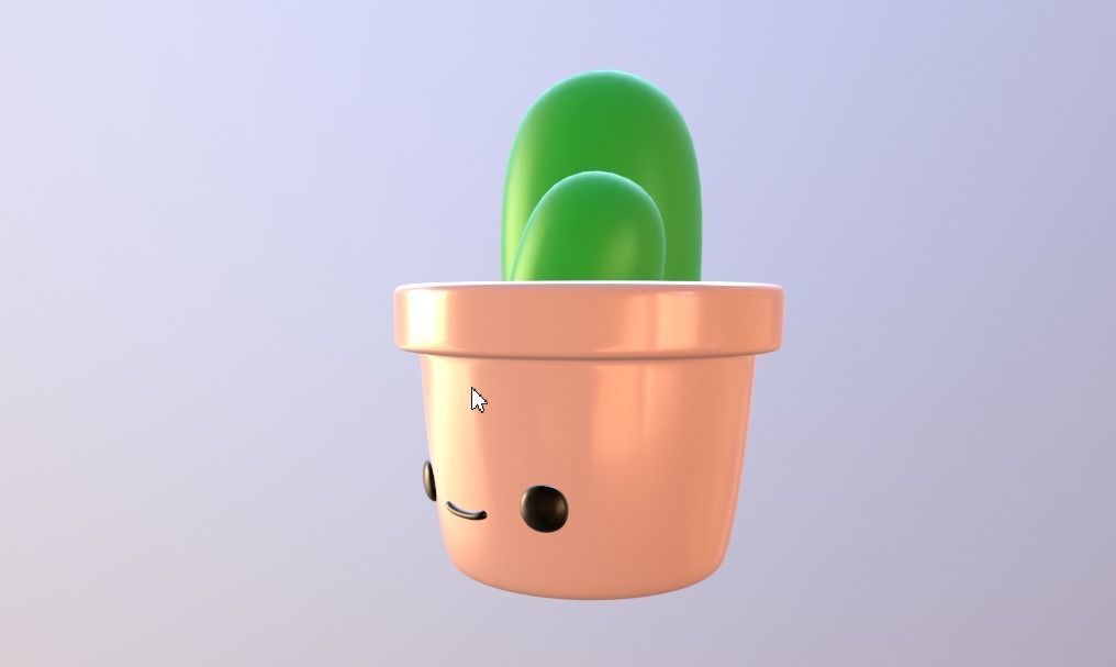 Cute Desk Cactus 3D print model_3