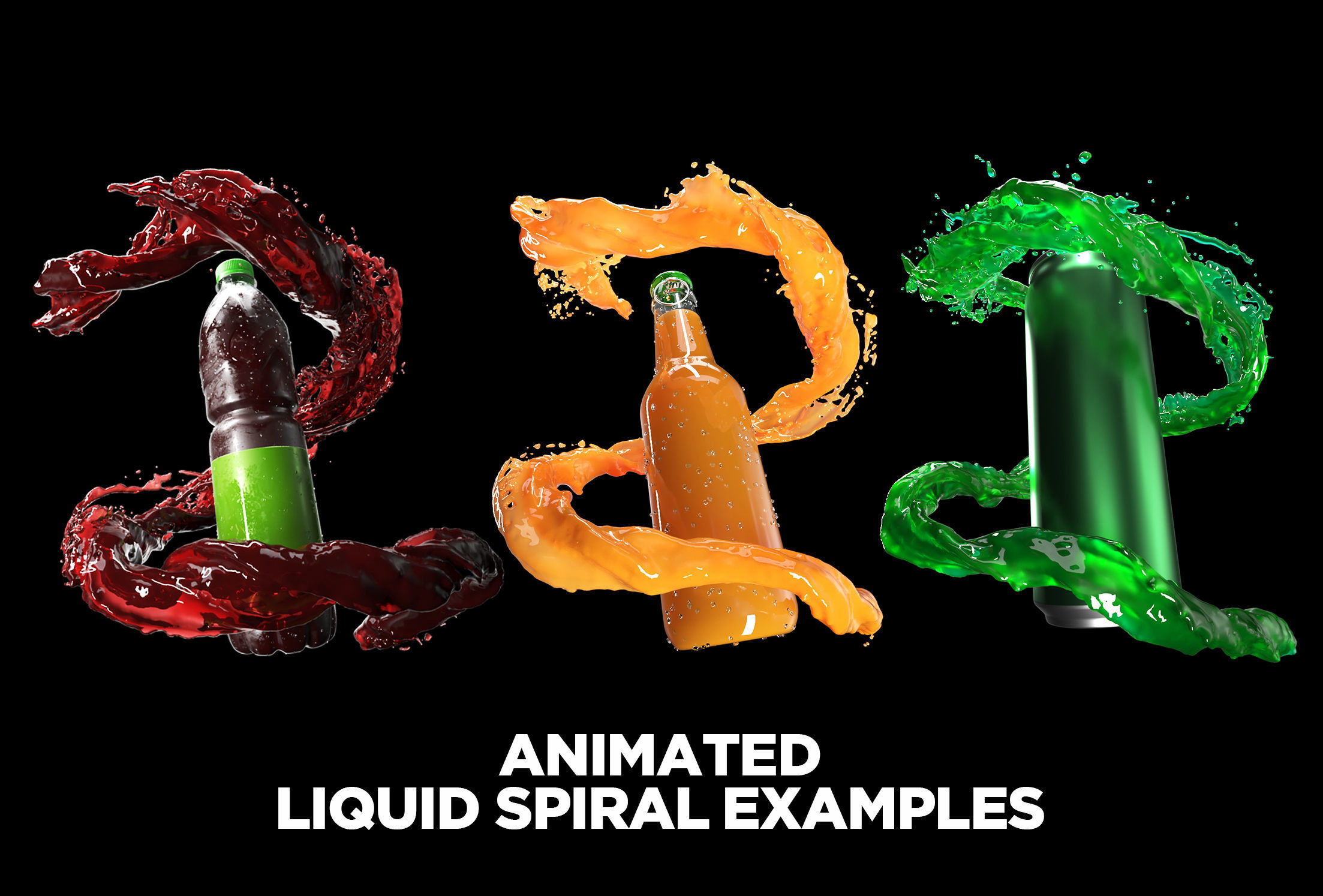 Animated water-liquid splash simulation - NO PLUGIN