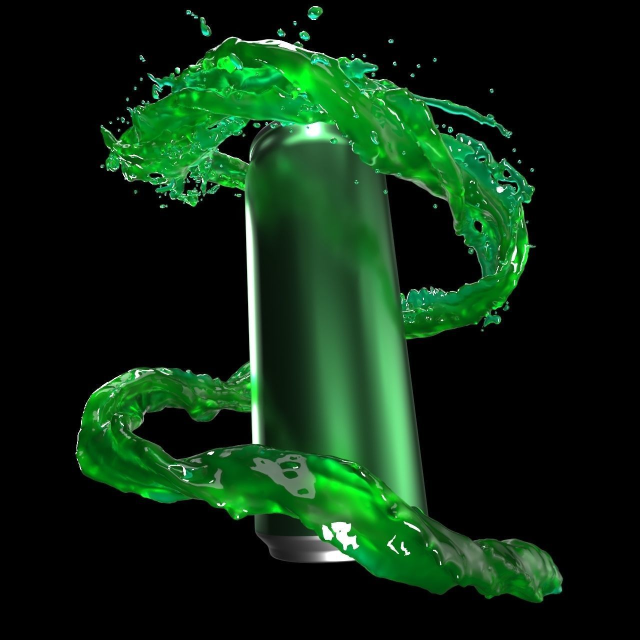 Animated water-liquid splash simulation - NO PLUGIN 3D model_9