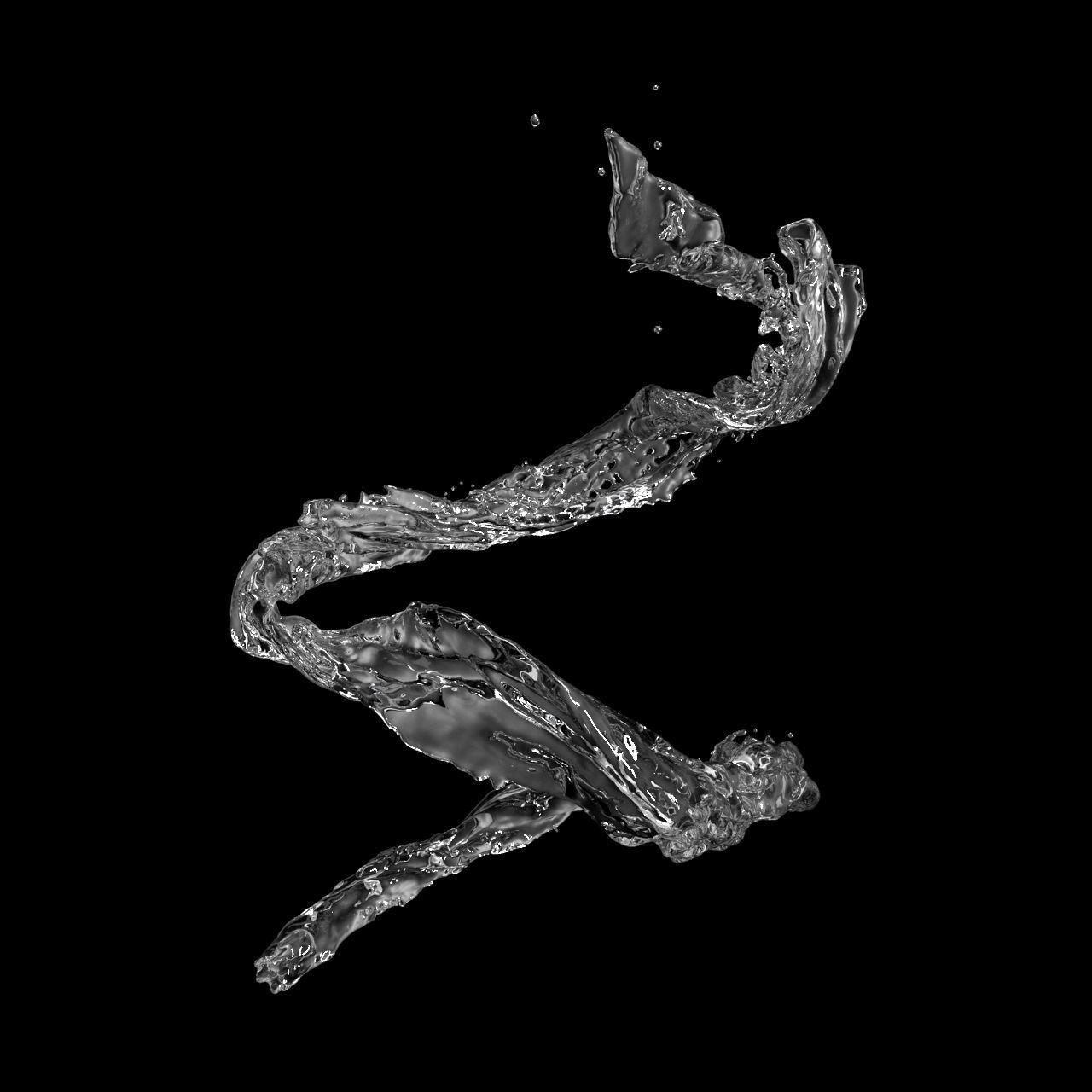 Animated water-liquid splash simulation - NO PLUGIN 3D model_6