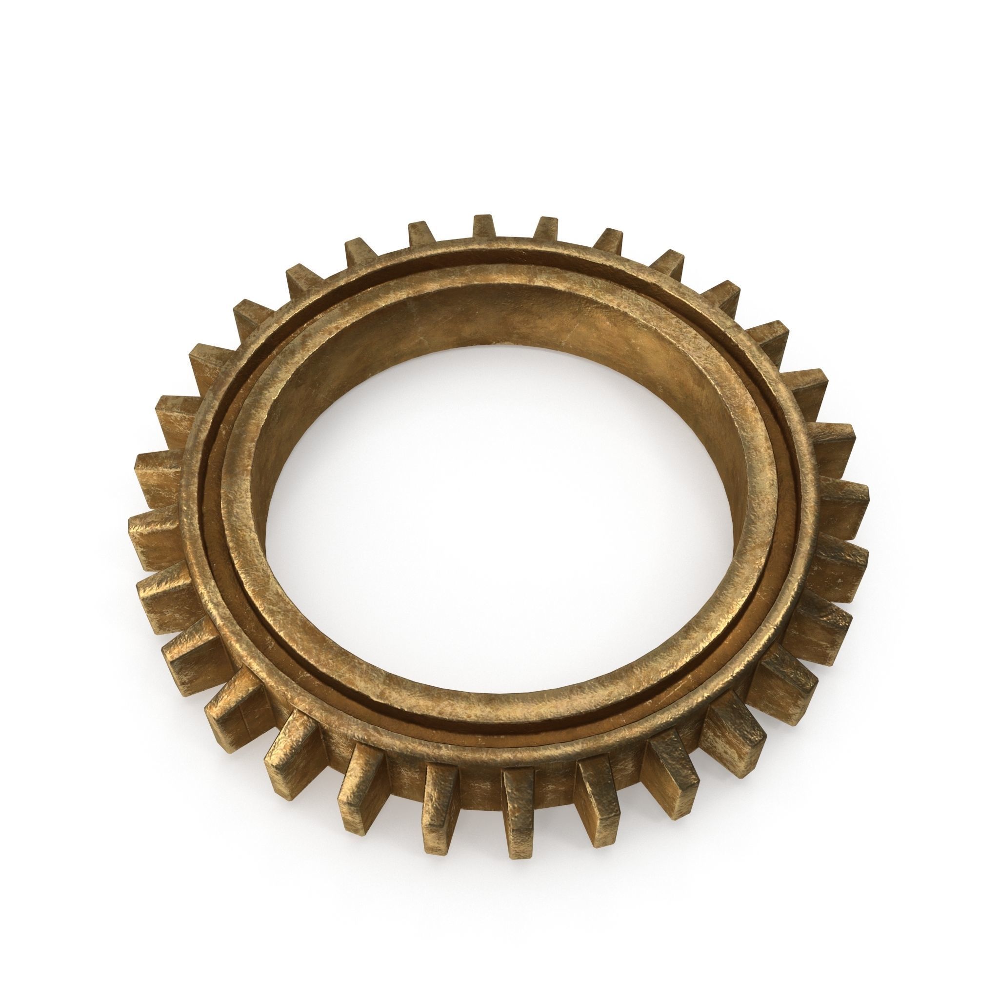 Assortment of 21 brass Cogs 3D model_9