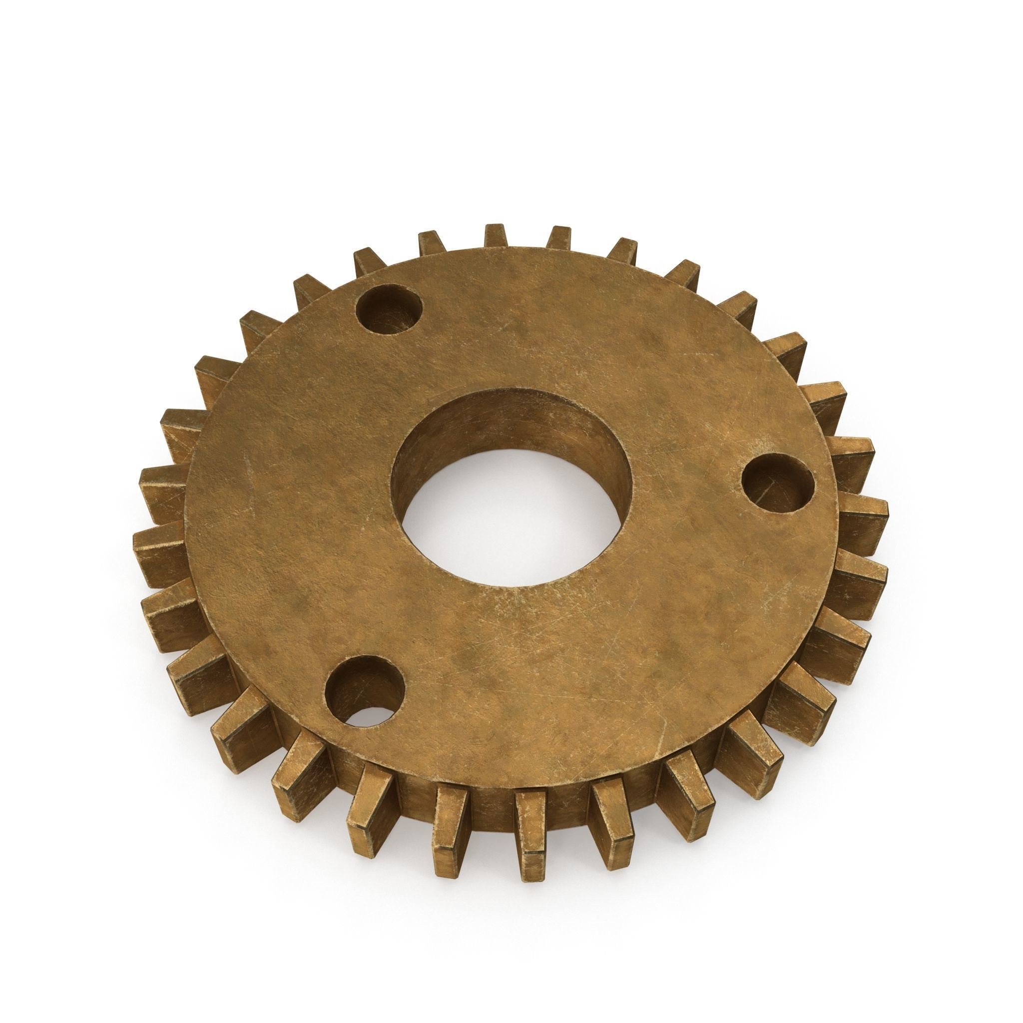 Assortment of 21 brass Cogs 3D model_10