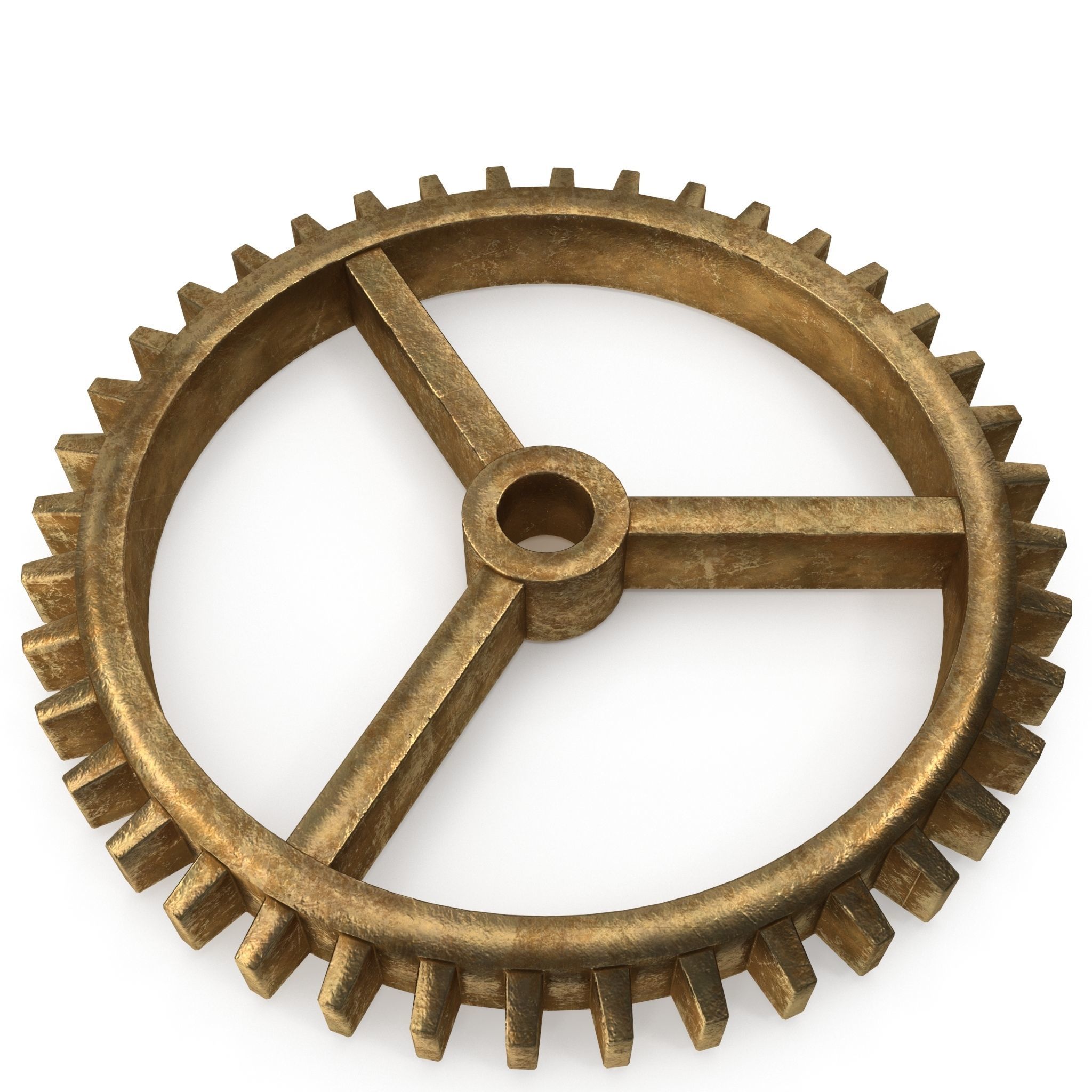 Assortment of 21 brass Cogs 3D model_14