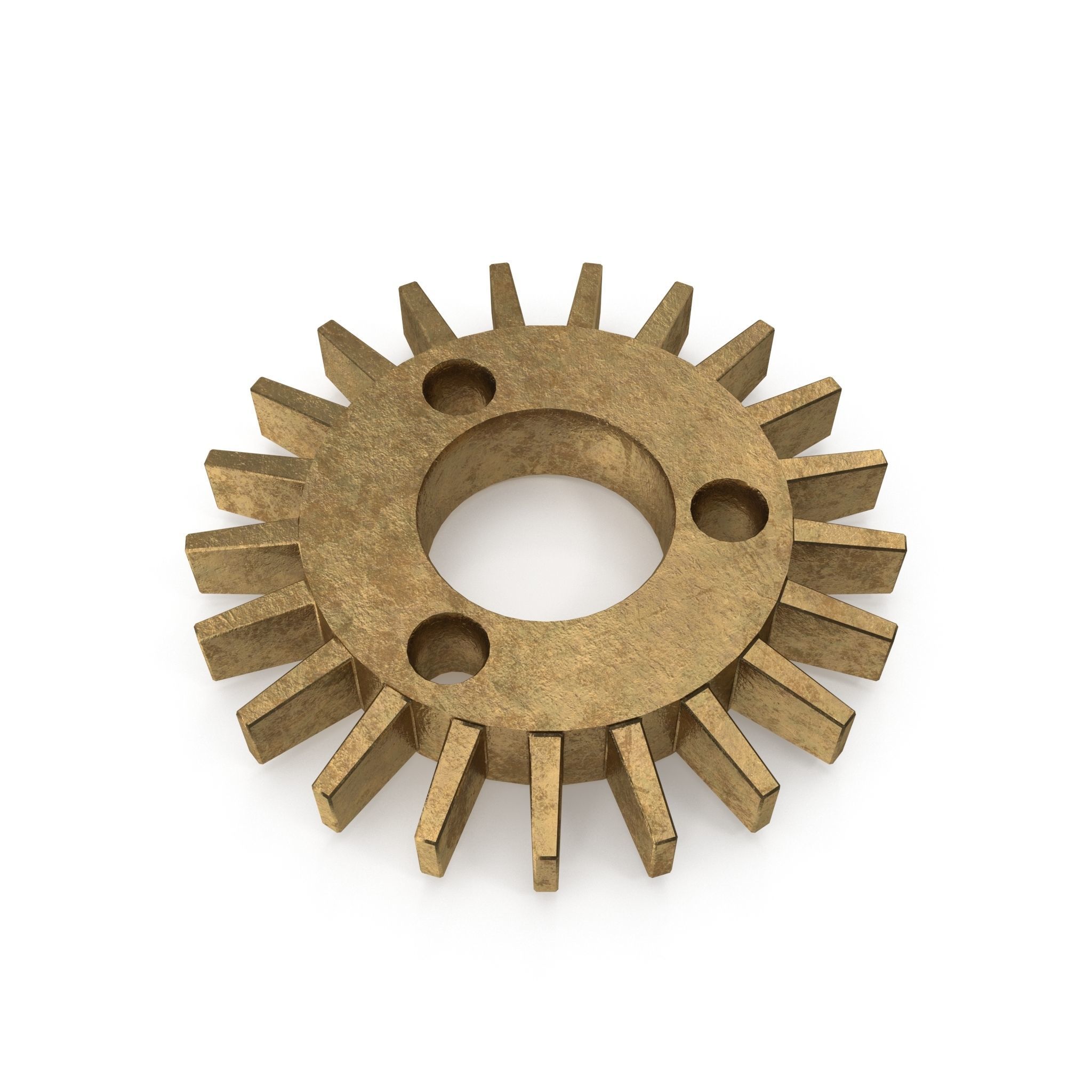 Assortment of 21 brass Cogs 3D model_5