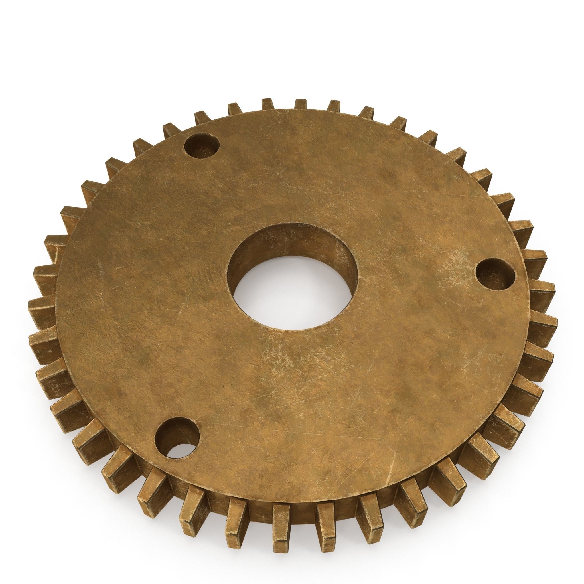 Assortment of 21 brass Cogs 3D model_13