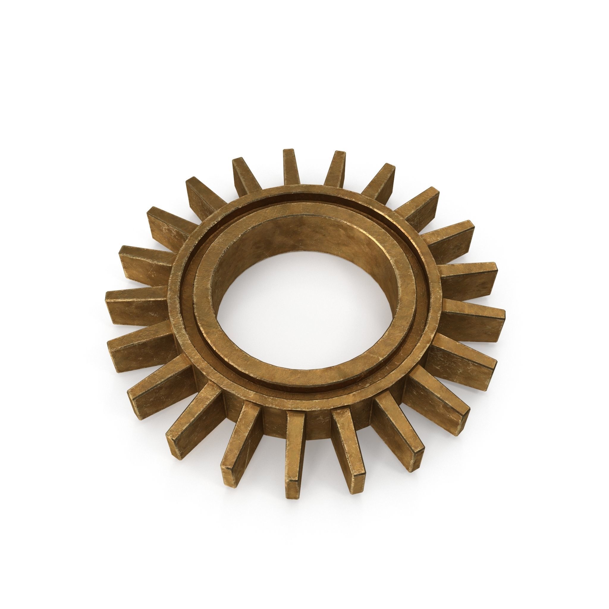 Assortment of 21 brass Cogs 3D model_3
