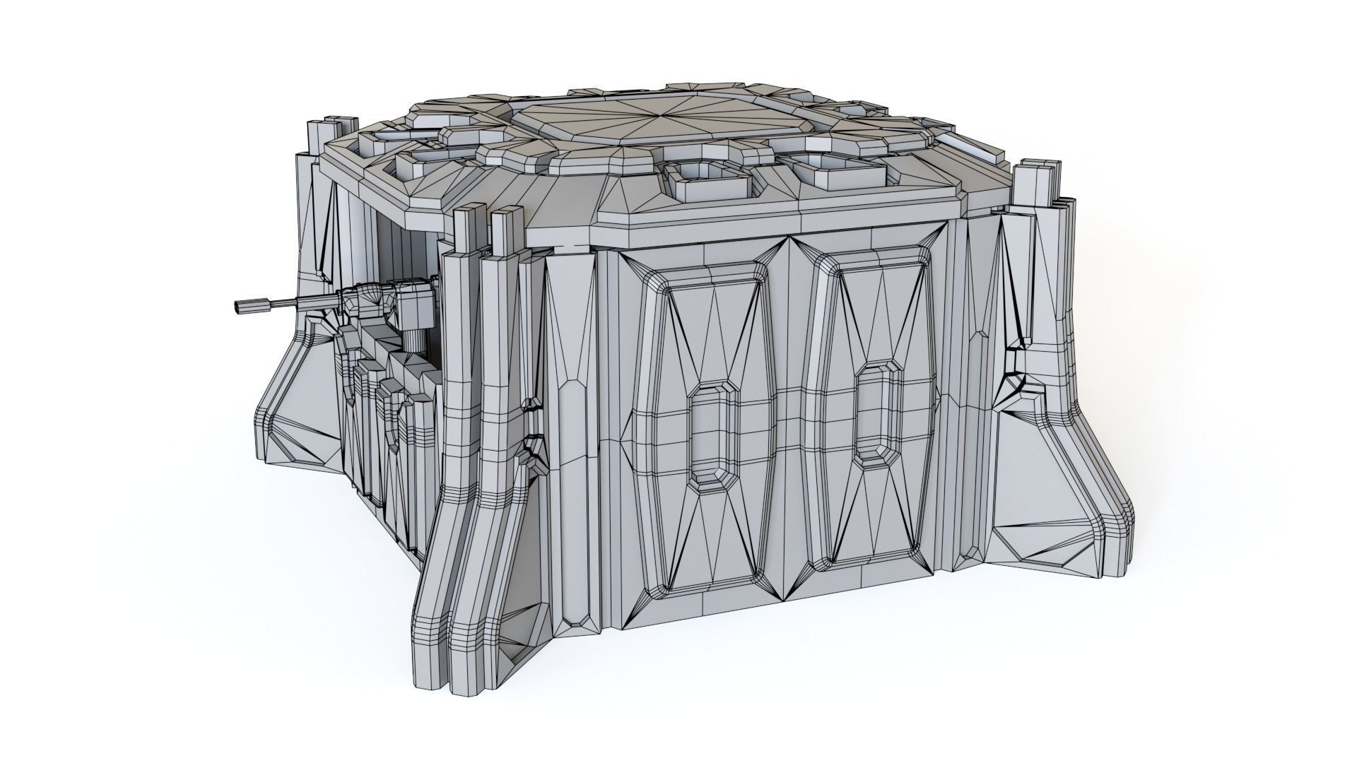 Sci fi Pillbox for tabletop scenery 3D print model_8