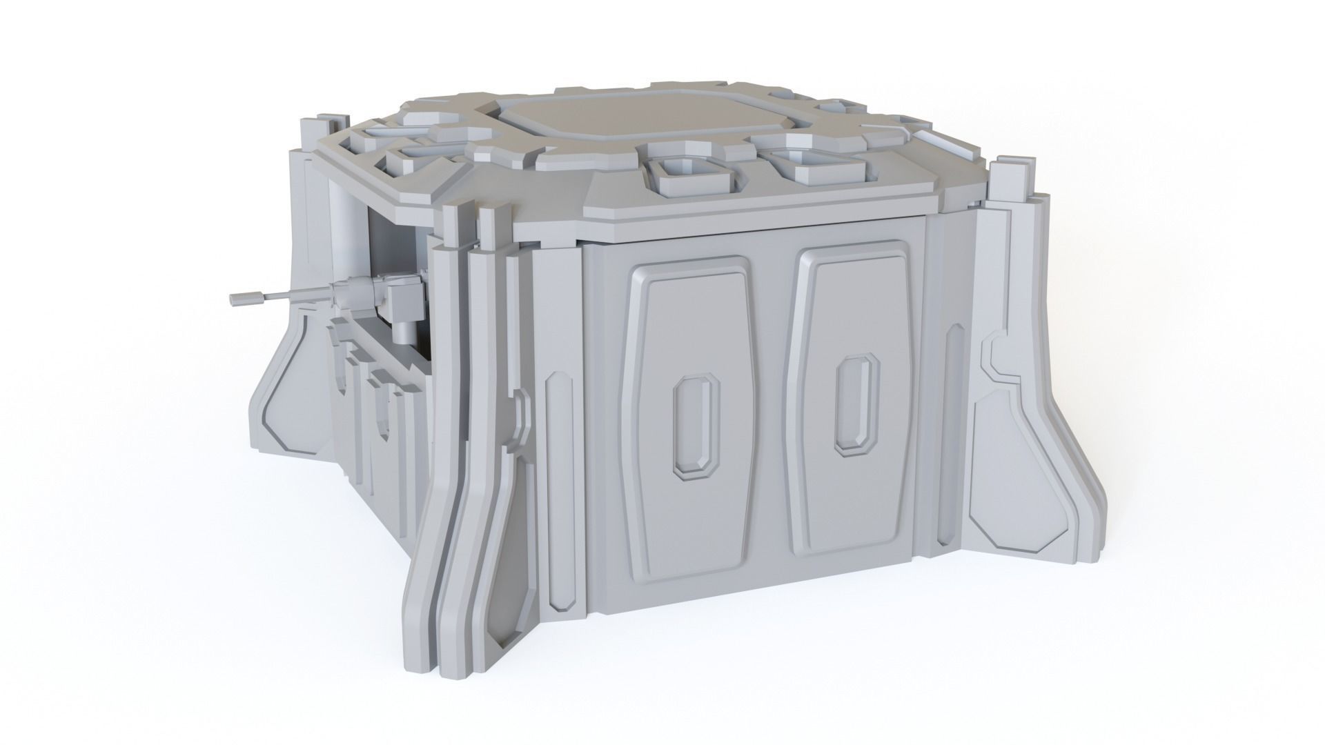 Sci fi Pillbox for tabletop scenery 3D print model_5