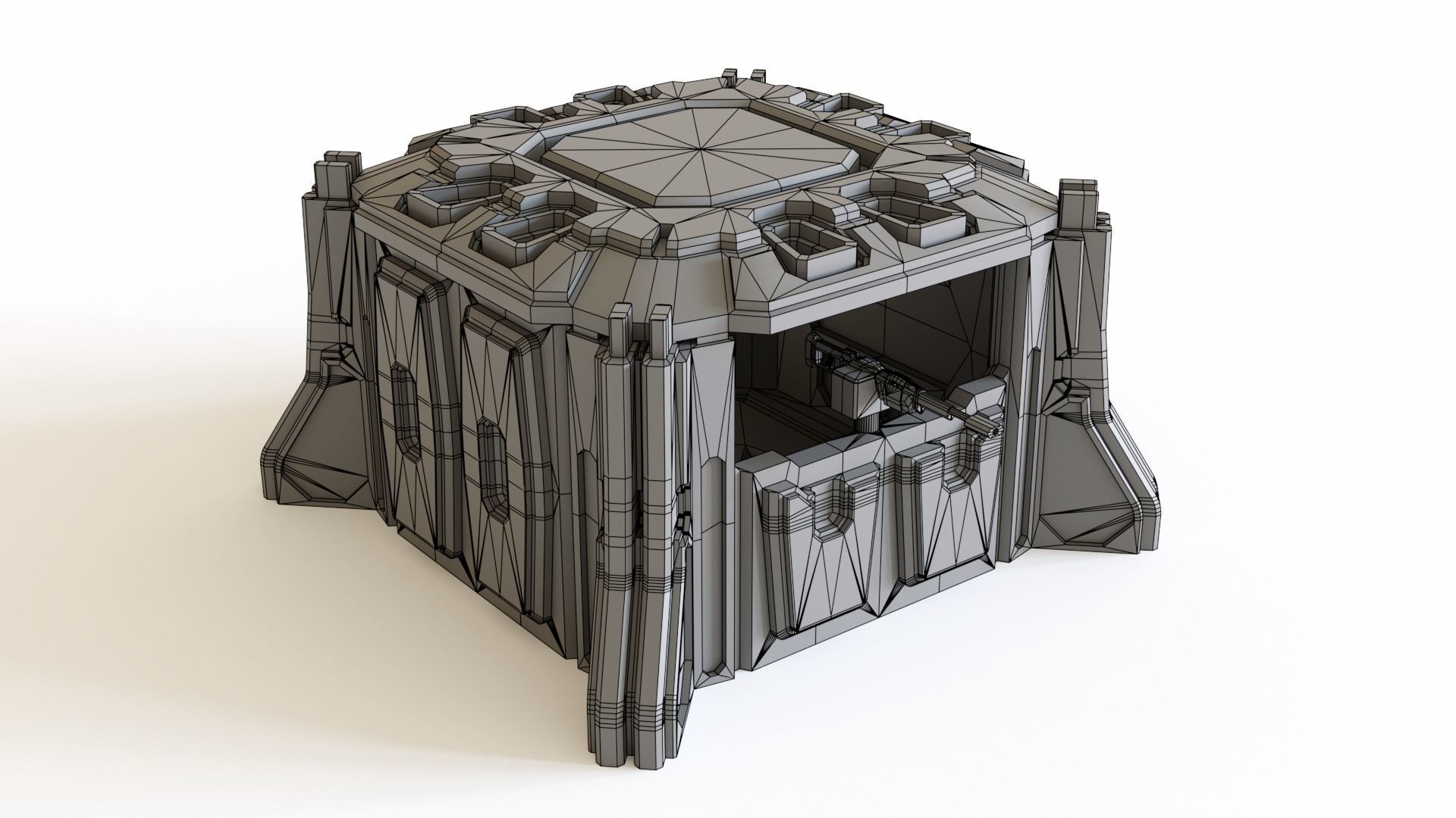 Sci fi Pillbox for tabletop scenery 3D print model_9