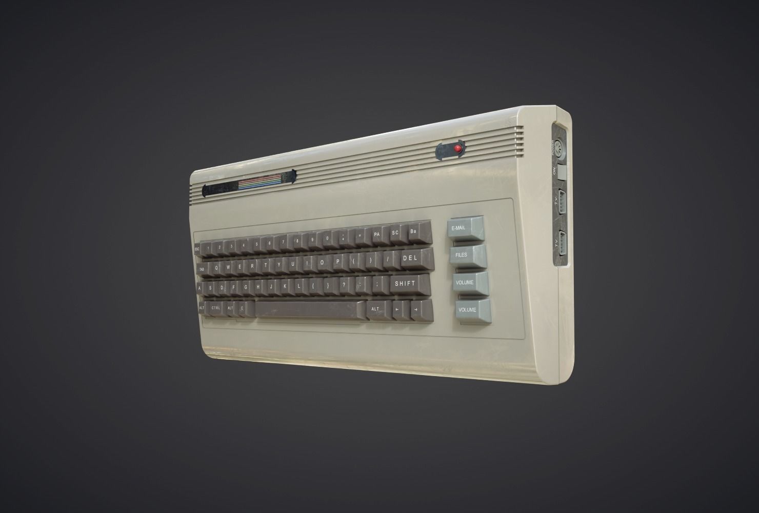 C64 Keyboard Low-poly 3D model_1