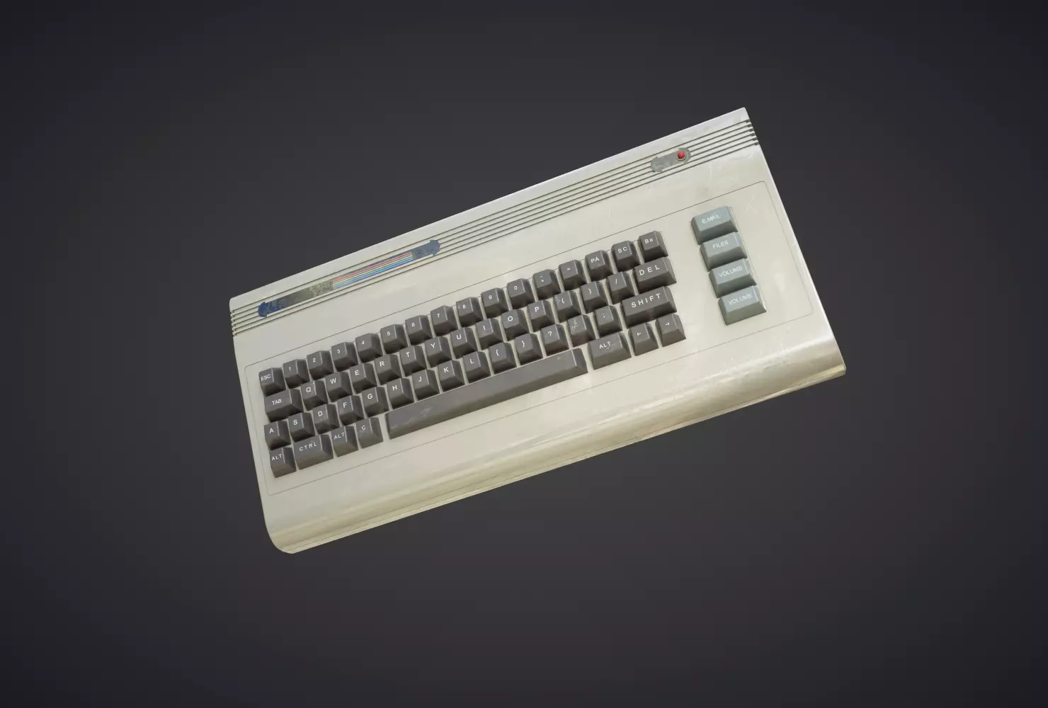 C64 Keyboard Low-poly 3D model_0