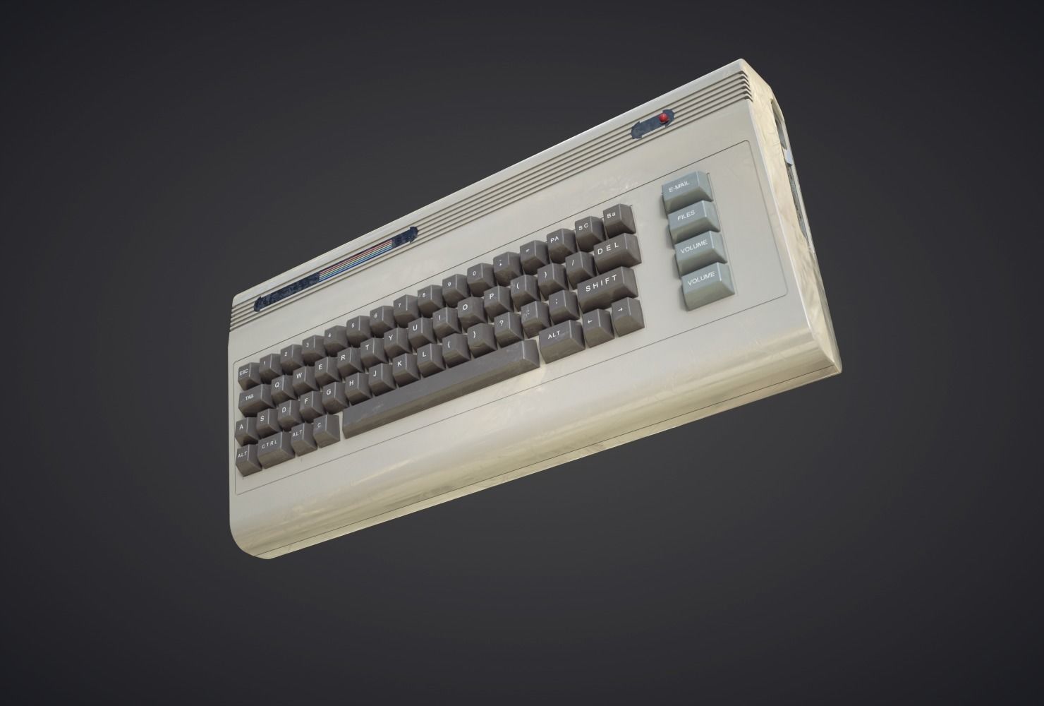 C64 Keyboard Low-poly 3D model_2