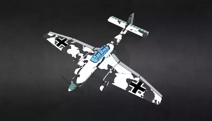 junkers-ju-87 fighter plane with camouflage Low-poly 3D model