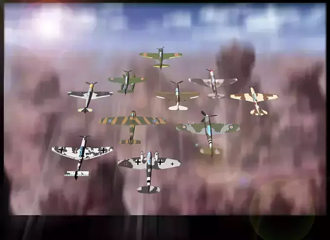 fighter luftwaffe bf 3D Model Collection