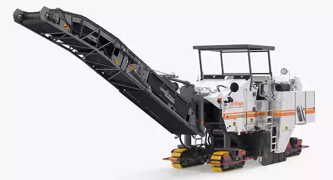 Wirtgen W2000 Asphalt Milling Machine Rigged 3D model