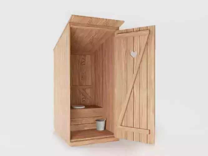 Outhouse wooden cabin 3D model