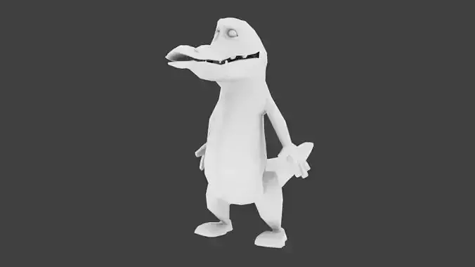 alligator cartoon made blender Low-poly 3D model