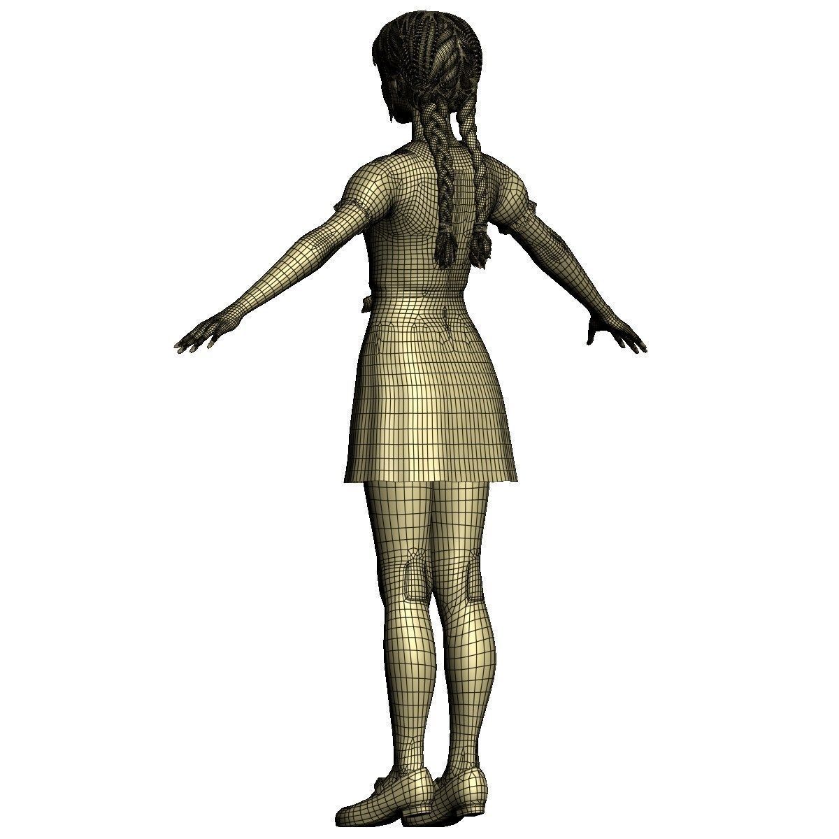  T pose nonrigged model of Kumiko with various outfit  3D model_26