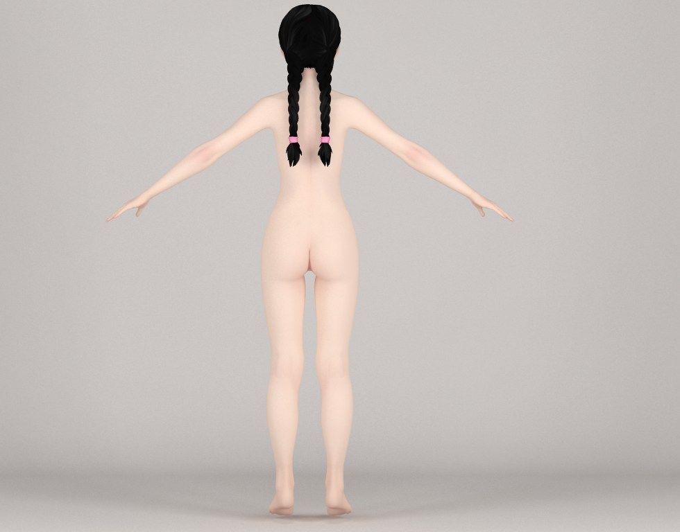  T pose nonrigged model of Kumiko with various outfit  3D model_22