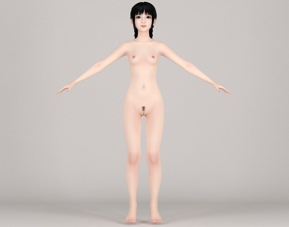  T pose nonrigged model of Kumiko with various outfit  3D model_7