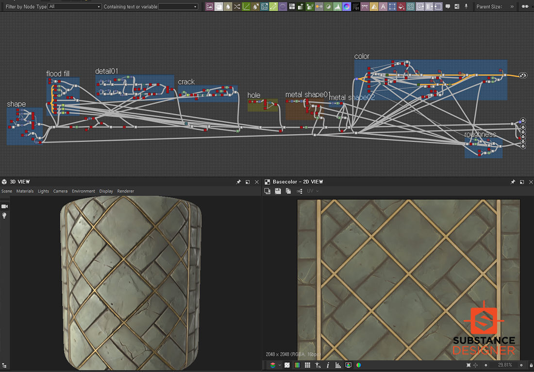 Substance Designer Stylized Floor Tile Texture_1