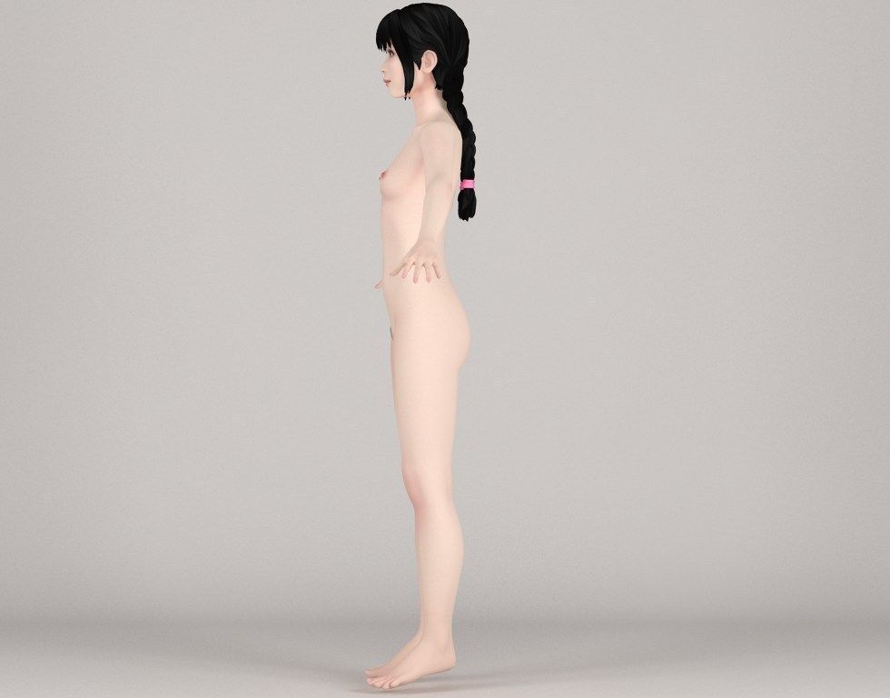 T pose rigged model of Kumiko with various outfit 3D model_18