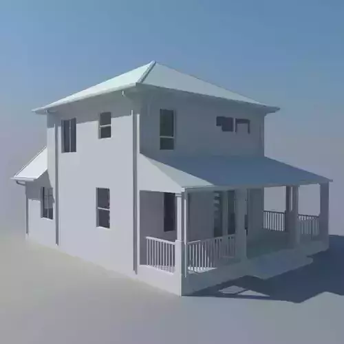 house 3D Model with porch