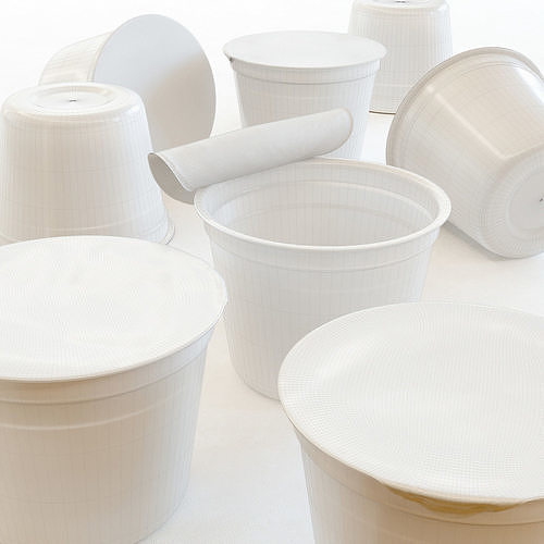 Instant cup noodle - Large Low-poly 3D model 2