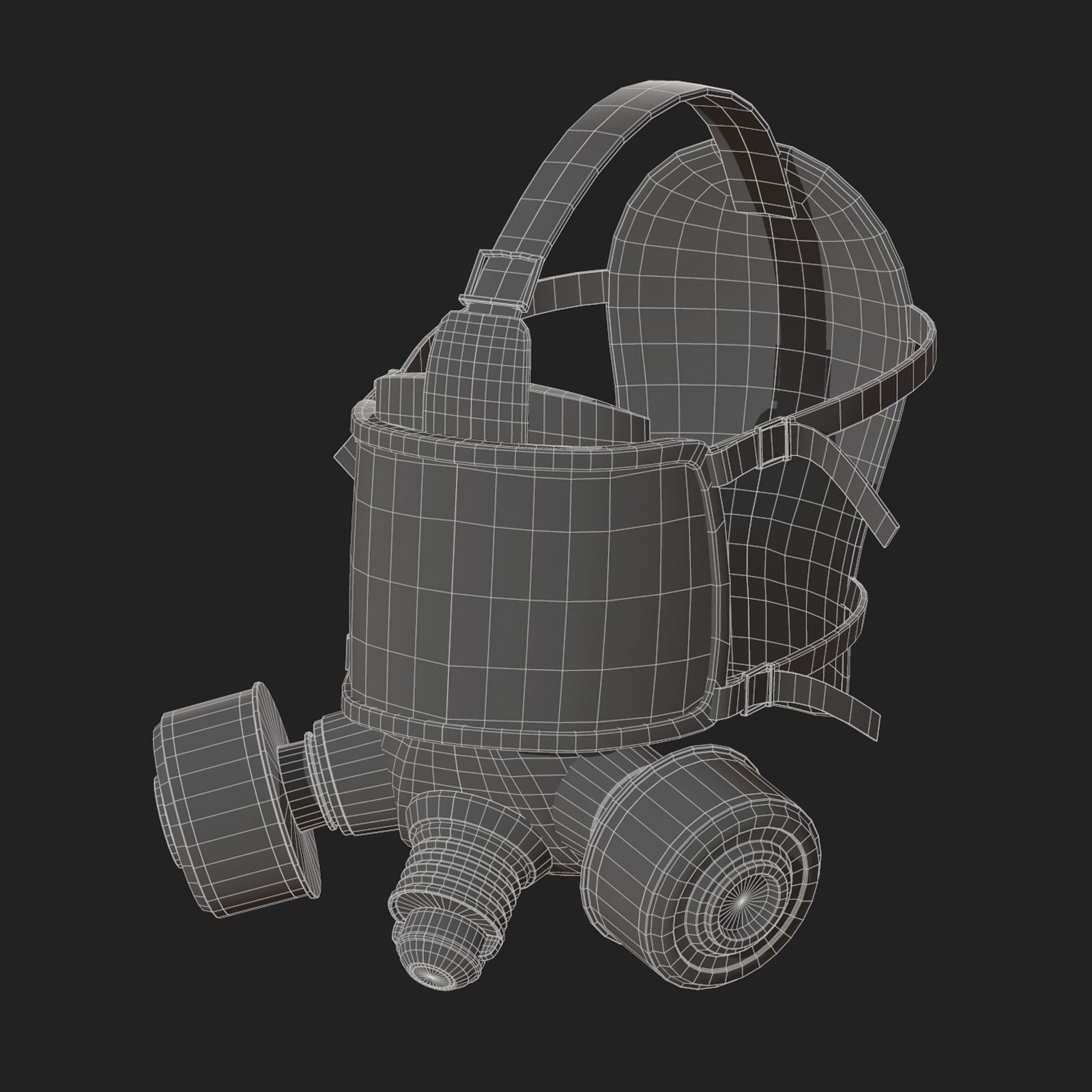 Gas mask helmet 3d model military combat Low-poly 3D model_13