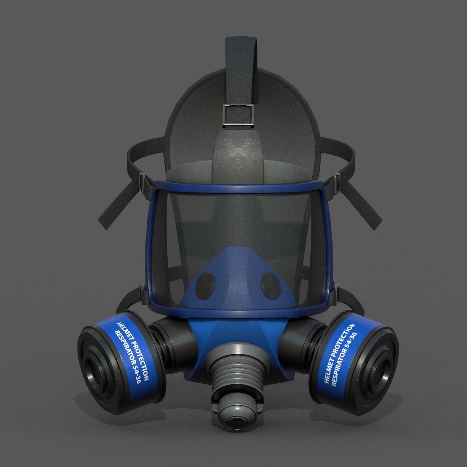 Gas mask helmet 3d model military combat Low-poly 3D model_3