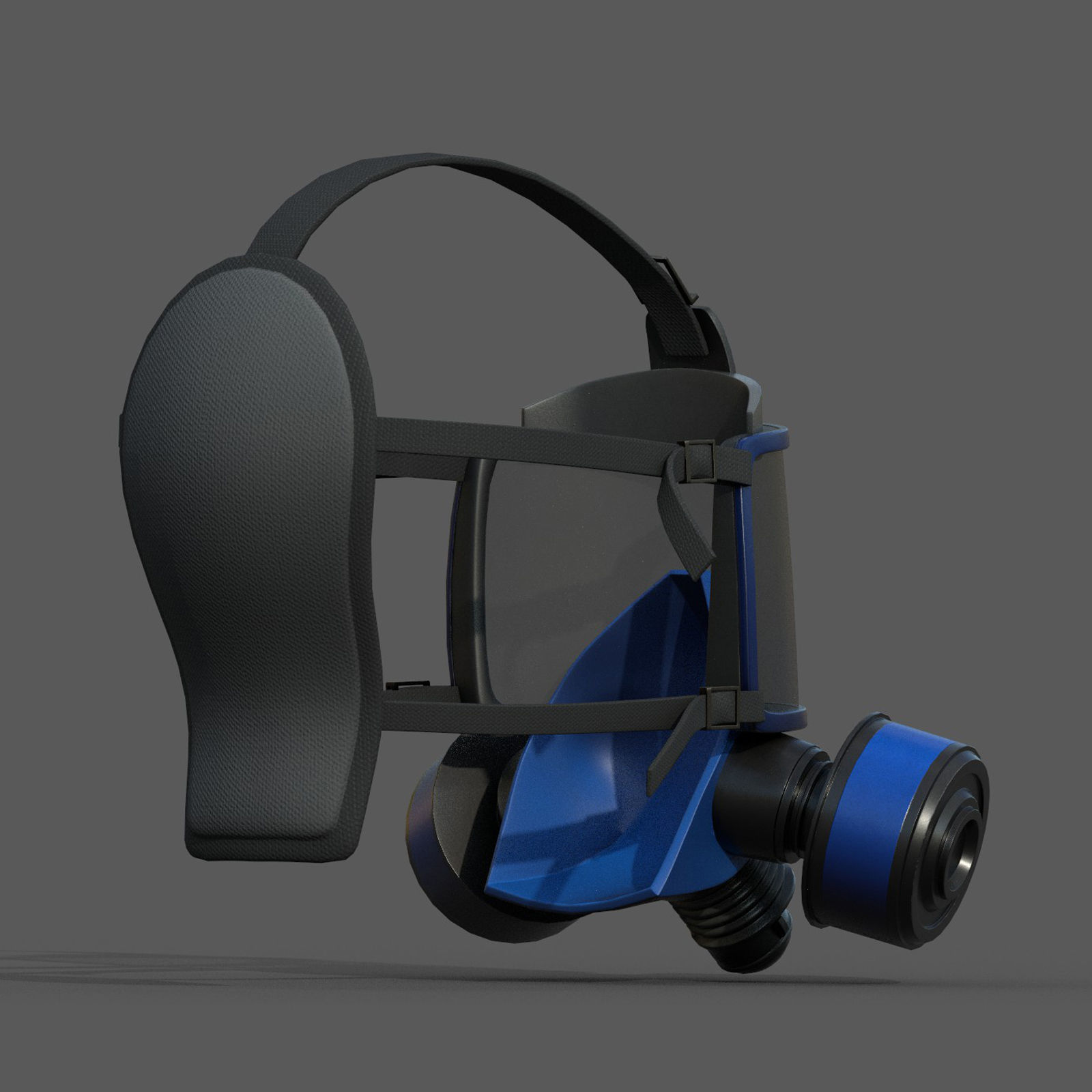 Gas mask helmet 3d model military combat Low-poly 3D model_8