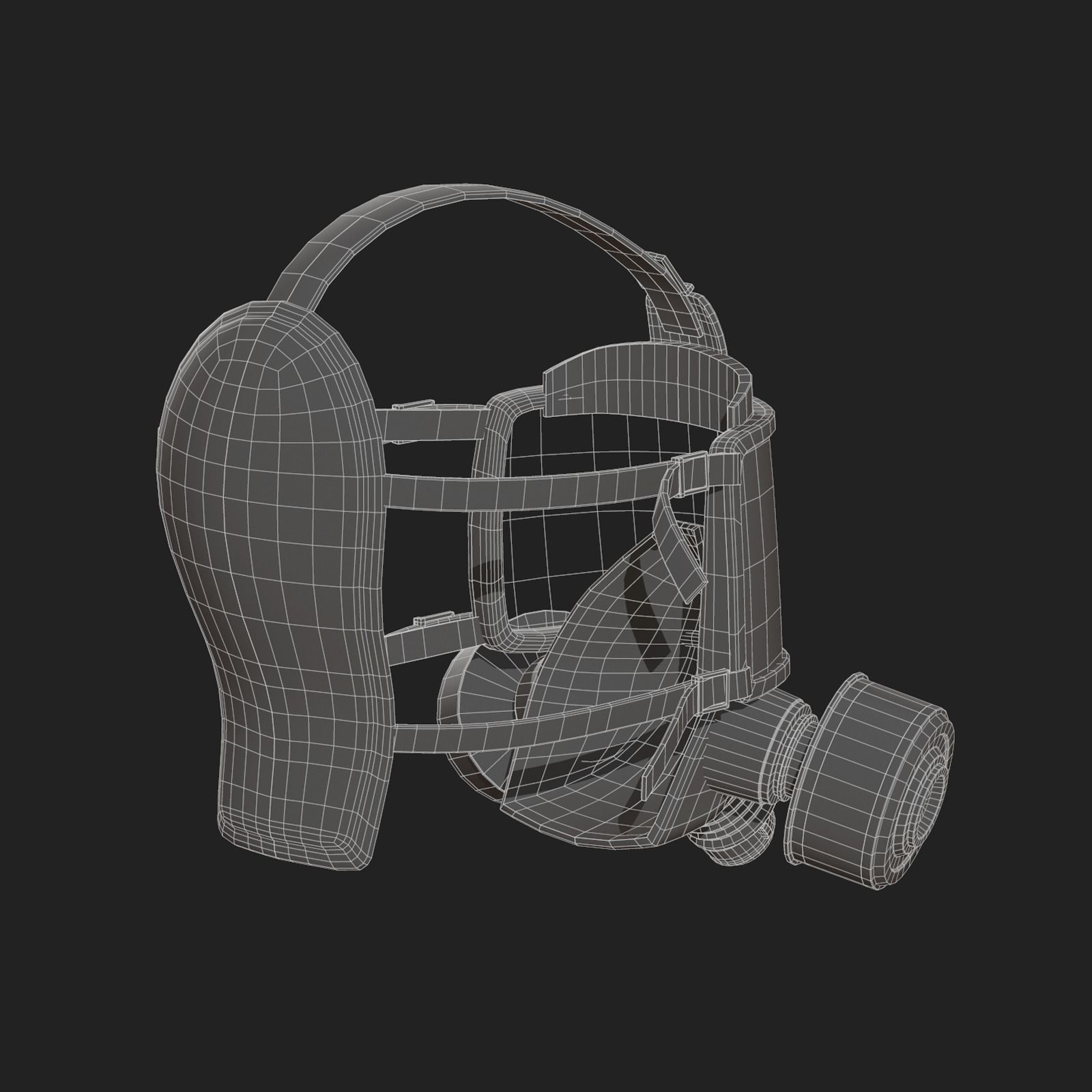 Gas mask helmet 3d model military combat Low-poly 3D model_12