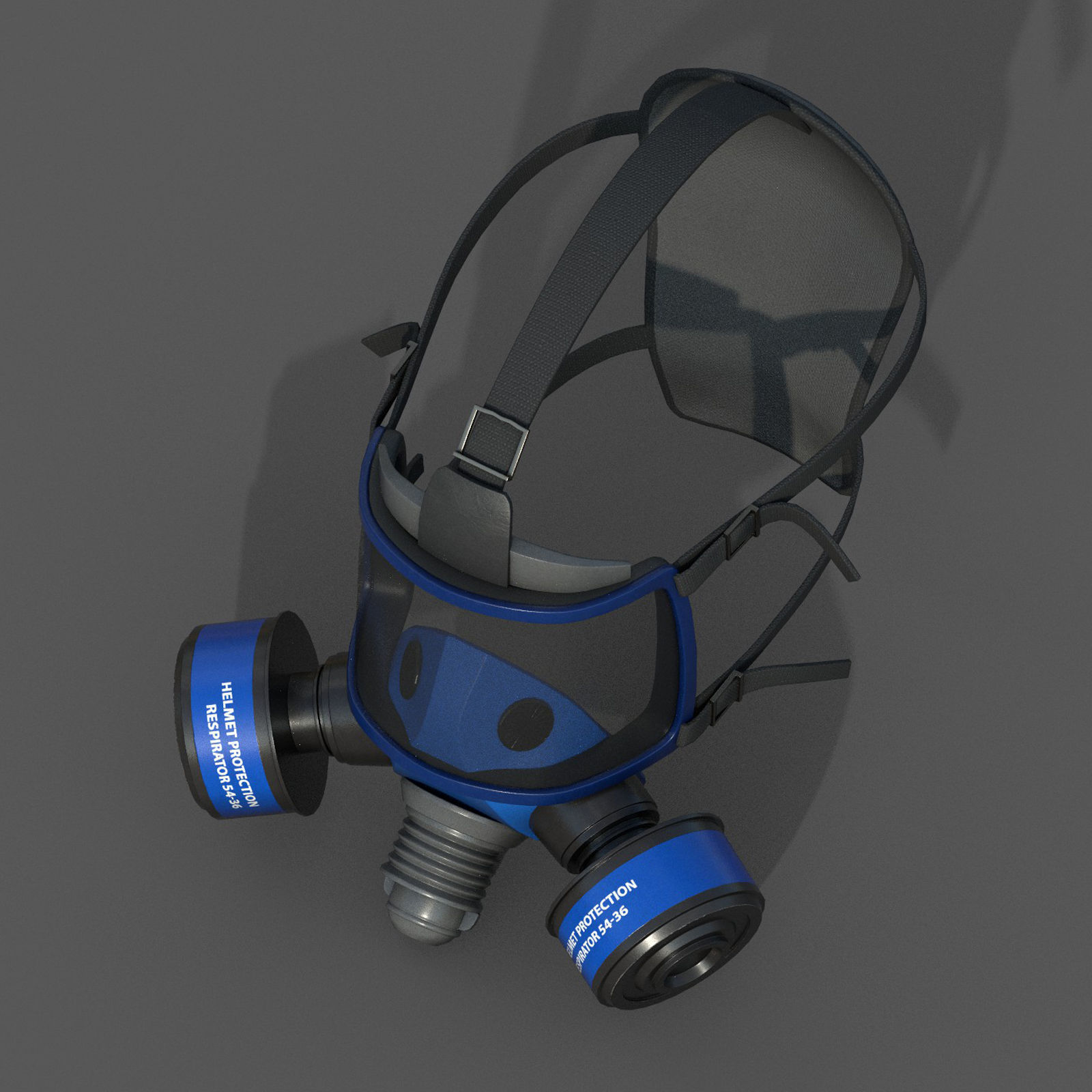 Gas mask helmet 3d model military combat Low-poly 3D model_6