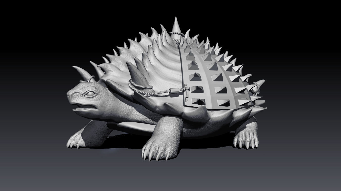 Tortashidze high poly model creature with spikes 3D model_1