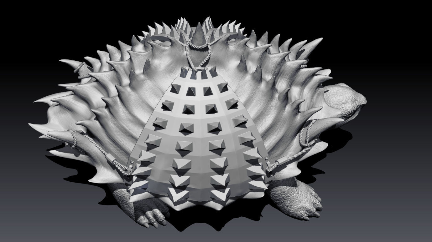 Tortashidze high poly model creature with spikes 3D model_3