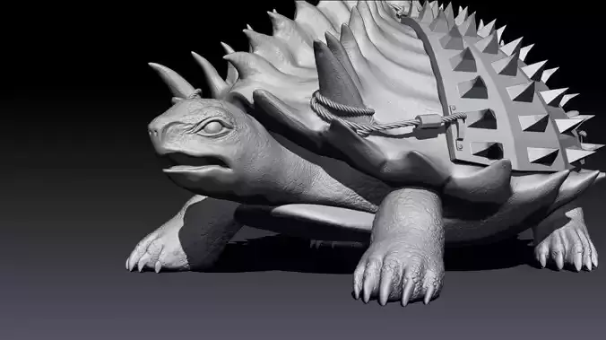 Tortashidze high poly model creature with spikes