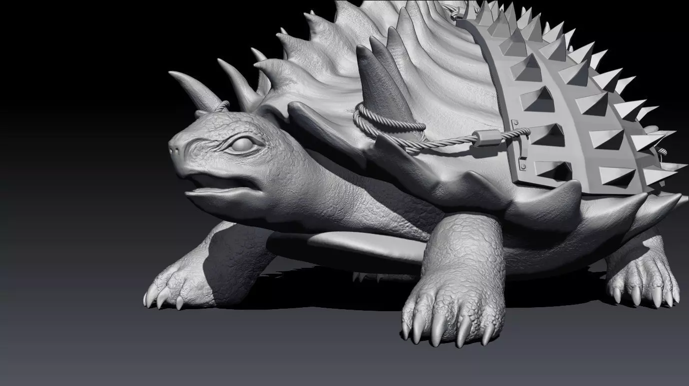 Tortashidze high poly model creature with spikes 3D model_0