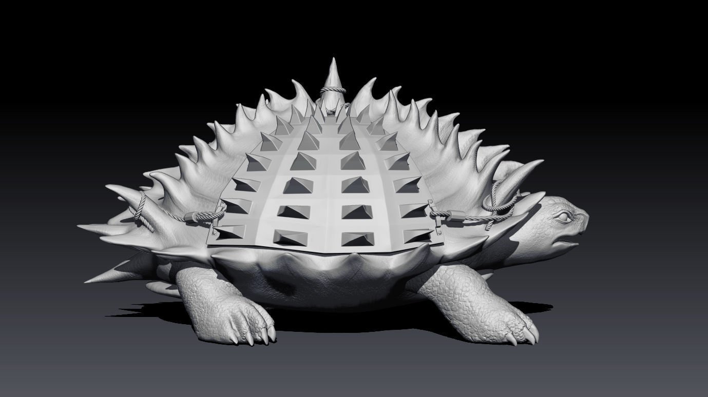 Tortashidze high poly model creature with spikes 3D model_2
